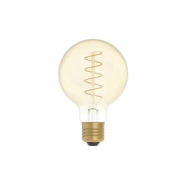 LED Gouden Gloeilamp Carbon Lijn Gebogen Spiraal Filament Globe G80 4W 250Lm E27 1800K Dimbaar - C05