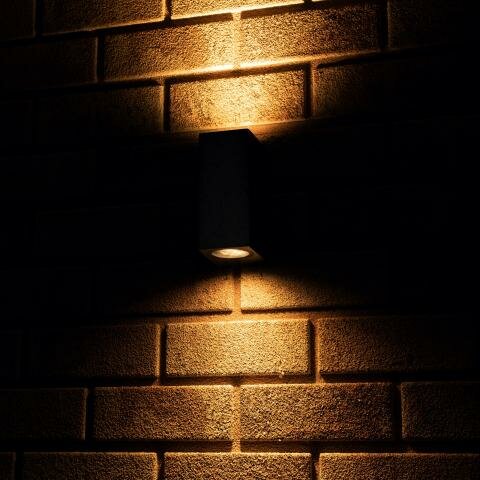 Au&szlig;enwandleuchte ohne Lichtquelle 2xGU10 schwarz