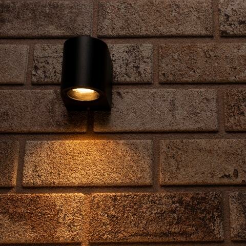 Au&szlig;enwandleuchte mit Lichtquelle GU10 schwarz