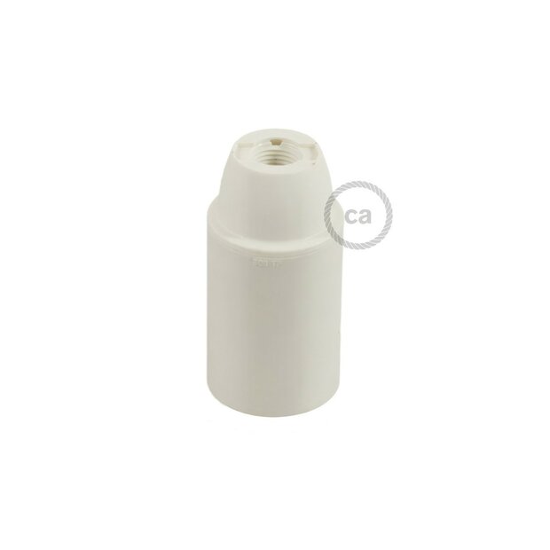 E14 lamp holder in thermoplastic material white