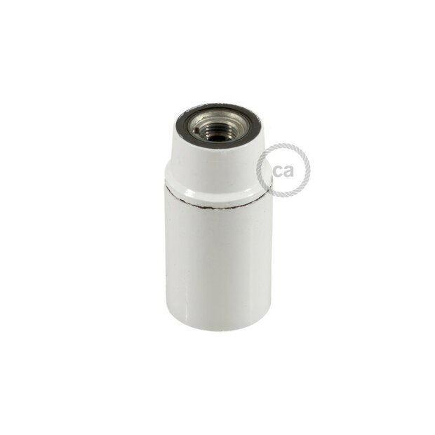 E14 lamp holder in bakelite white