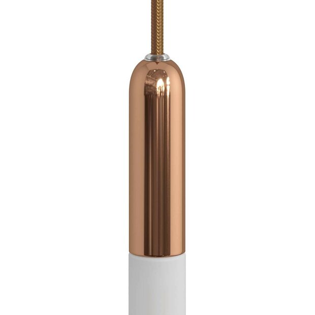 E14 metal lamp holder with hidden strain relief copper
