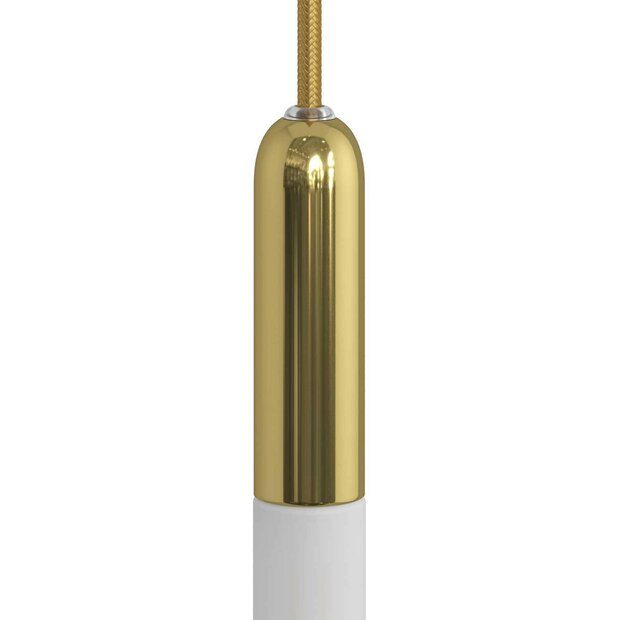 E14 metal lamp holder with hidden strain relief brass