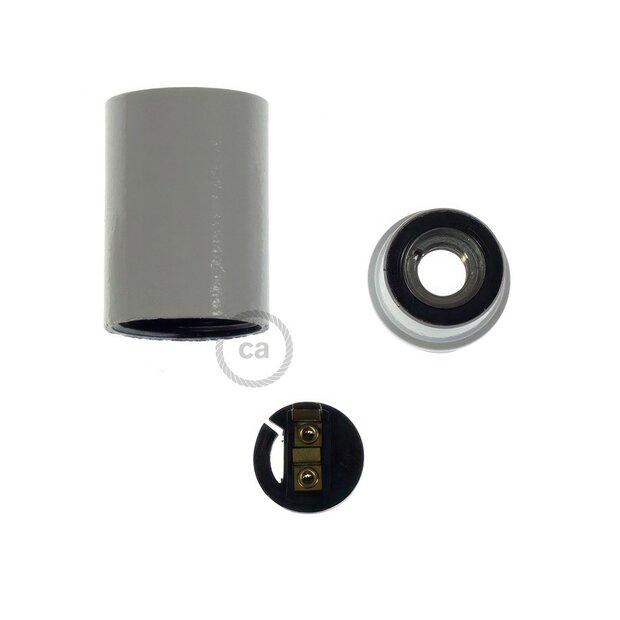 E14 lamp holder in bakelite white