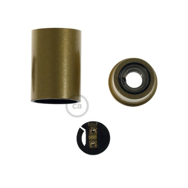 E14 lamp holder in bakelite gold