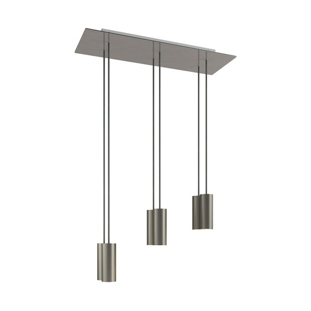 Pendant lamp with 3 pendants and metal shade Dibond Matte White