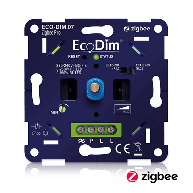 ECODIM | LED Dimmer Zigbee Pro | Druk/Draai | 0&ndash;250W | RLC