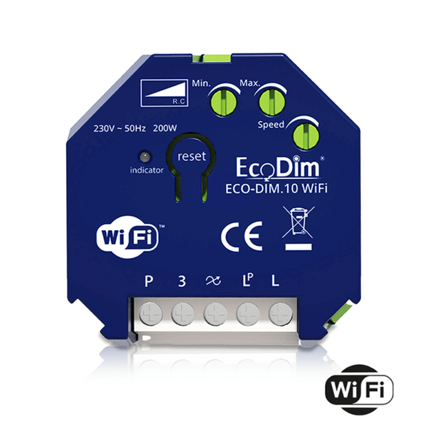 ECODIM | WiFi LED Dimmer | Inbouwmodule | 0&ndash;200W | Fase-afsnijding (RC)