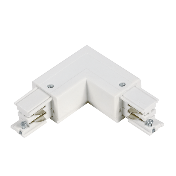 3-fase L-connector met voeding &ndash; Binnenhoek | Wit