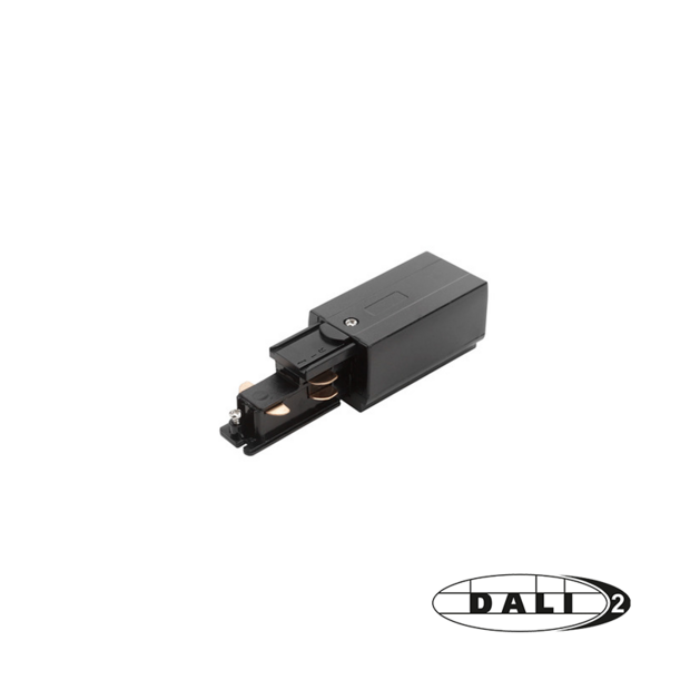 DALI 3-fase Schiene power Verbinder links | Schwarz