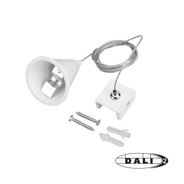 DALI 3-fase Schiene pendelset 1,5 meter | Wei&szlig;