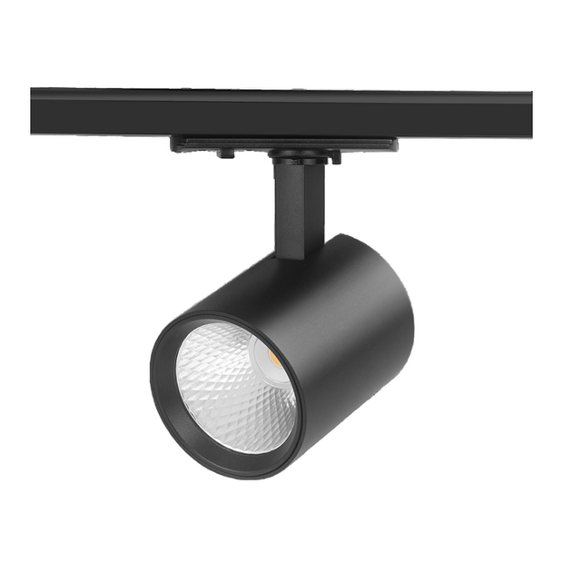 1-fase railspot 10W zwart met instelbare lichtkleur (3000K-4000K-5700K)