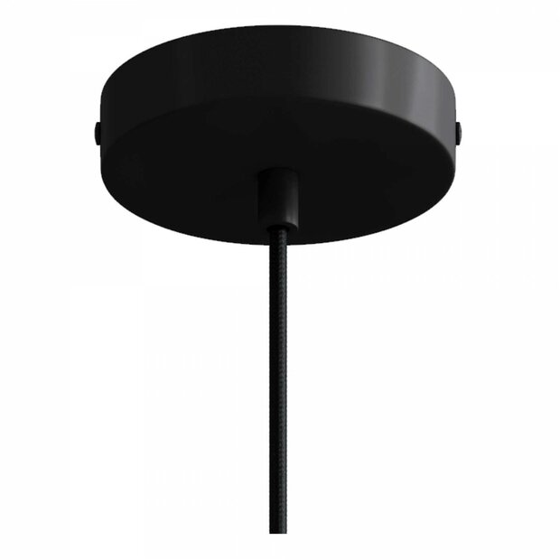 E14 H&auml;ngeleuchte mit Textilkabel und Metalldetails Mit Lampe schwarz