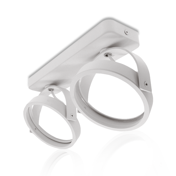 AR111 Opbouwarmatuur | 2x GU10 Fitting | Wit
