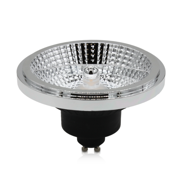 LED AR111 GU10 Spot | Zwart | 12W | 2700K | 45&deg;