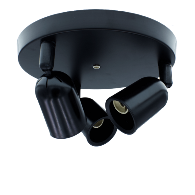 Plafondarmatuur Locaste | 3x GU10 | Zwart