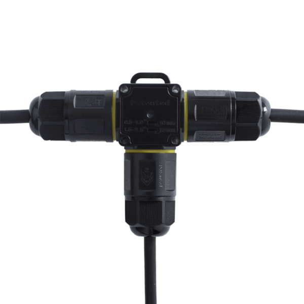 Waterdichte 3-weg kabelconnector voor buitengebruik | IP68 | Voor kabels 4&ndash;11 mm