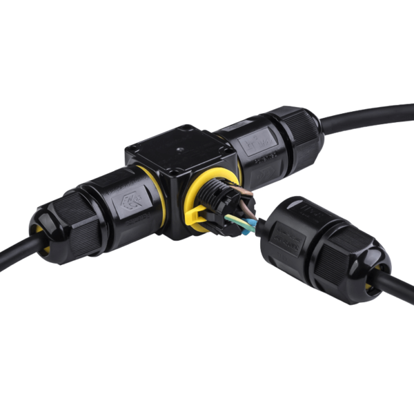 Waterdichte 3-weg kabelconnector voor buitengebruik | IP68 | Voor kabels 4&ndash;11 mm