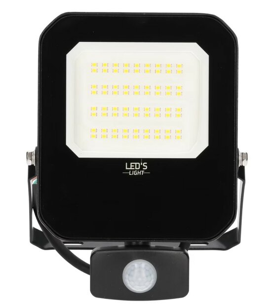 LED floodlight met sensor 50W 4000K 7000lm IP65 Zwart