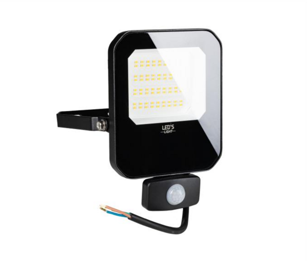 LED floodlight met sensor 30W 4000K 4200lm IP65 Zwart