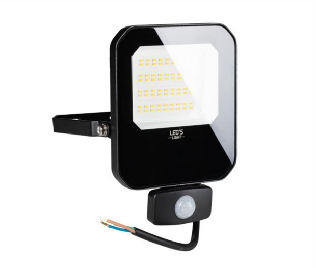 LED floodlight met sensor 50W 4000K 7000lm IP65 Zwart