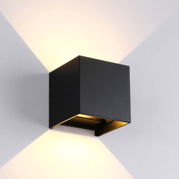 LED wandlamp Cube | 2&times;3W | Zwart | 2700K | Dimbaar | IP65