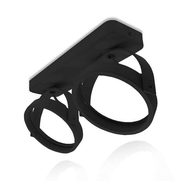 LED AR111 GU10 dubbele opbouwspot | zwart