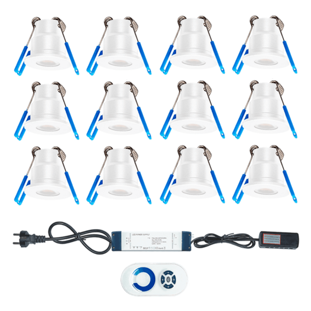 Dimmable LED veranda recessed spotlight 12 x 3W White | 2700K warm white | 2160lm 45&deg; &Oslash;28mm IP65