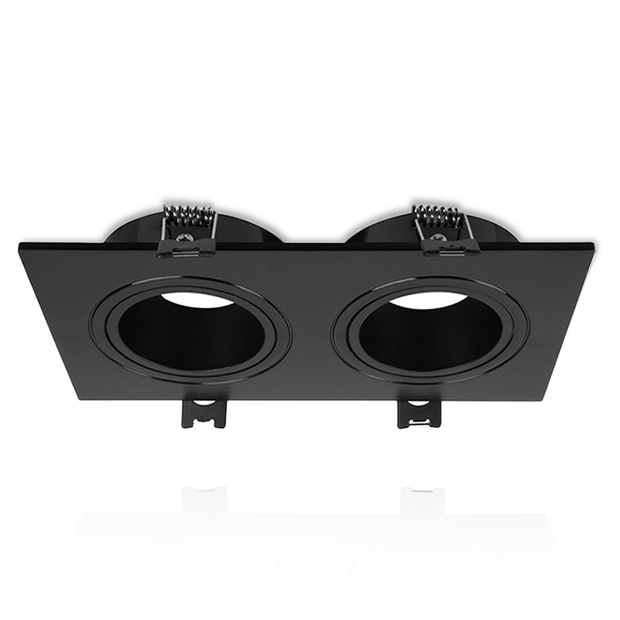 GU10 dubbele armatuur zwart | Voor GU10/MR16 LED spots | IP22