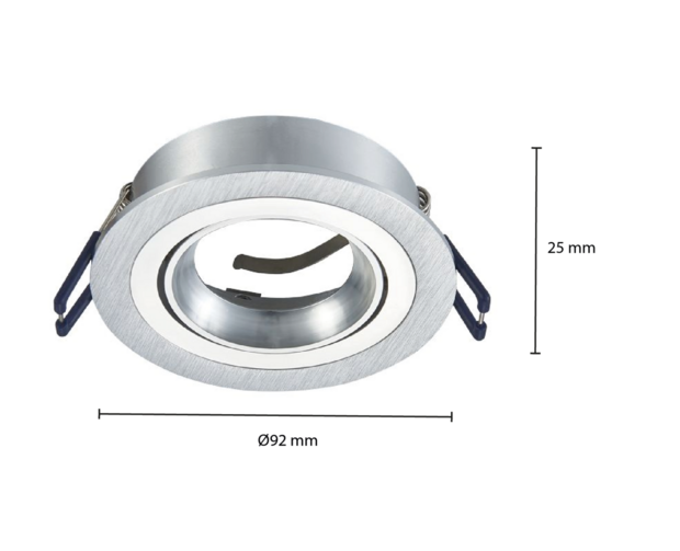 GU10 adjustable fitting Silver/Aluminium | &Oslash;80mm IP22