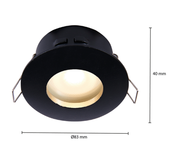 GU10 inbouwspot zwart | Voor 50mm LED spots | IP65