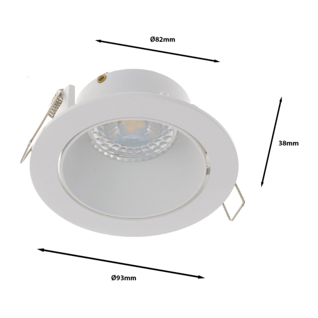 GU10 inbouwarmatuur wit kantelbaar | Voor 50mm LED spots