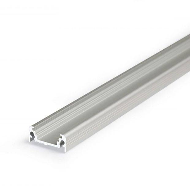 Ledstrip opbouwprofiel vlak tot 10mm | 2M | Zilver
