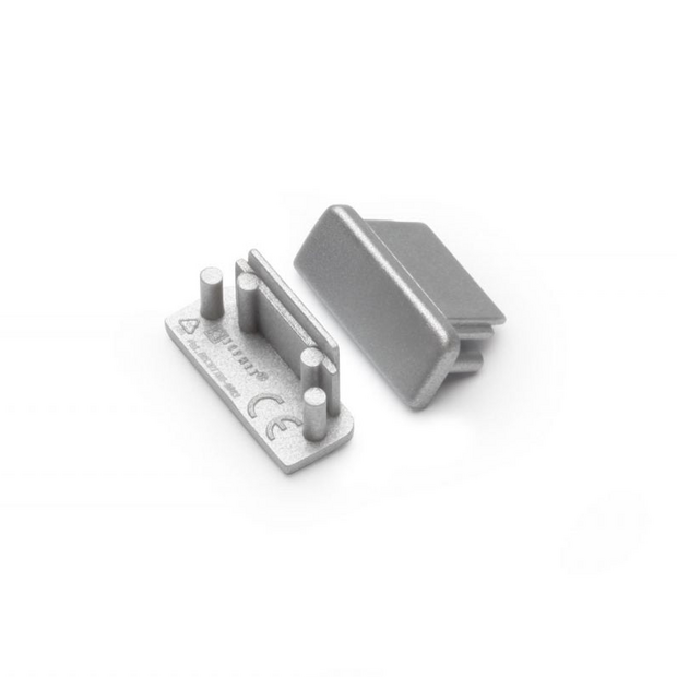 Eindkap tbv opbouwprofiel vlak tot 10mm | Zilver | 20 stuks