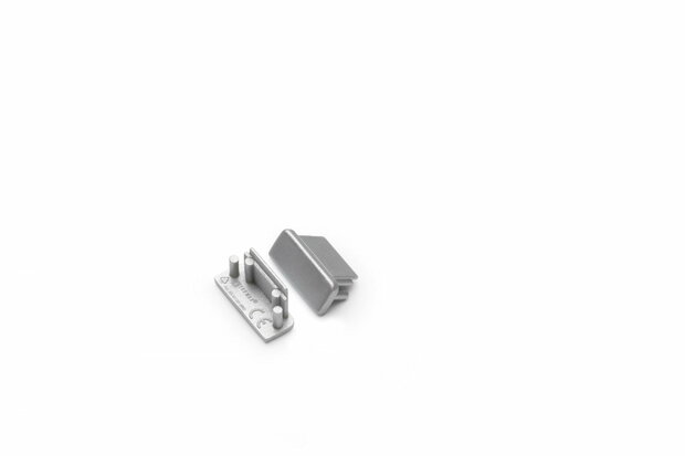 Eindkap tbv opbouwprofiel vlak tot 10mm | Zilver | 20 stuks