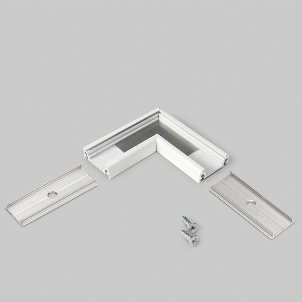Hoekstuk tbv opbouwprofiel vlak tot 10mm | Wit