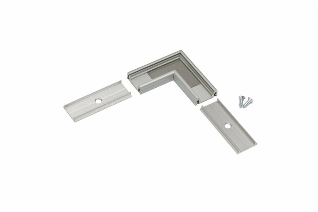 Hoekstuk tbv opbouwprofiel vlak tot 10mm | Zilver