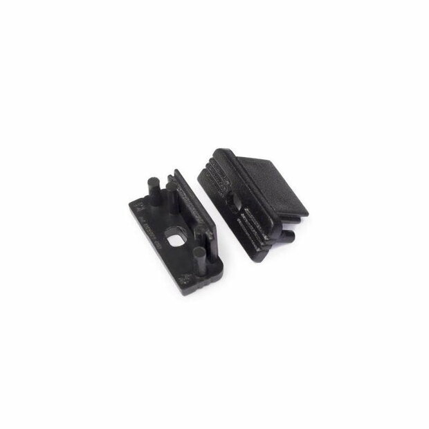 Eindkap met kabelopening tbv opbouwprofiel vlak tot 10mm | Zwart | 20 stuks
