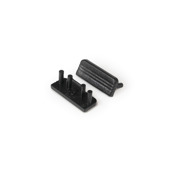 Eindkap tbv opbouwprofiel vlak tot 10mm | Zwart | 20 stuks