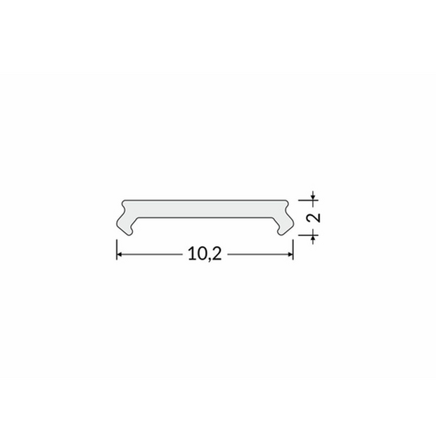 Klikbare cover tbv opbouwprofiel vierkant en inbouwprofiel tot 10mm | 2M | Zwart