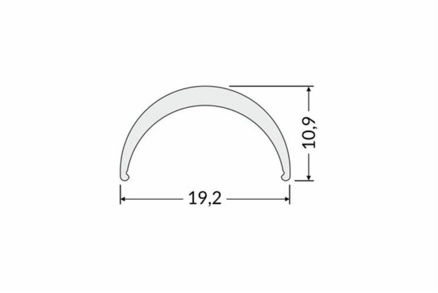 Klikbare cover tbv opbouwprofiel rond tot 12mm | 2M | Wit