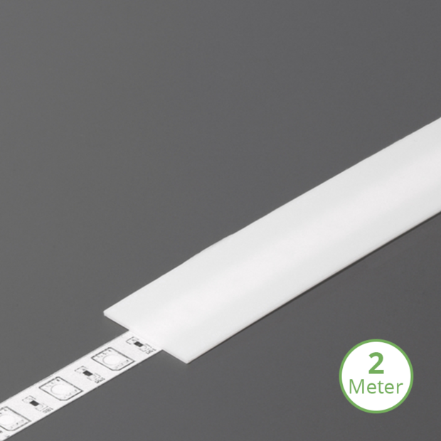 Schuifcover tbv opbouwprofiel vlak tot 14mm | 2M | Opaal
