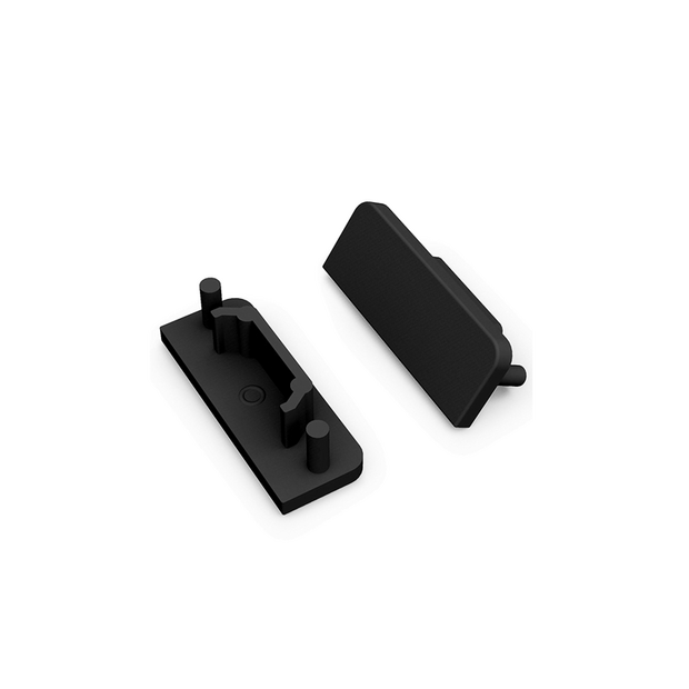 Eindkap tbv opbouwprofiel vlak tot 14mm | Zwart | 20 stuks