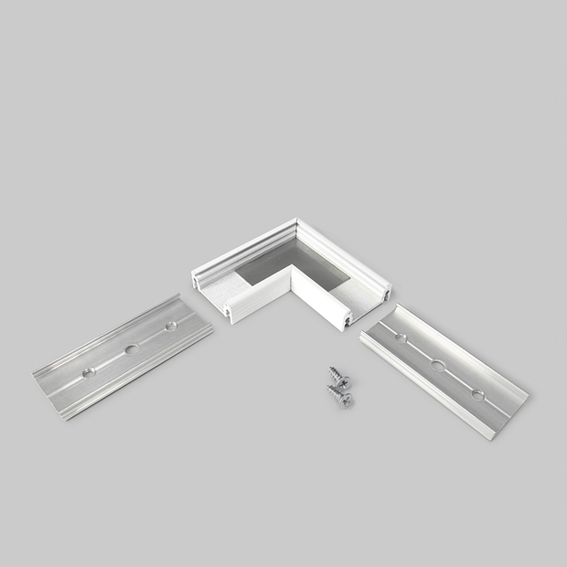 Hoekstuk tbv opbouwprofiel vlak tot 14mm | Wit