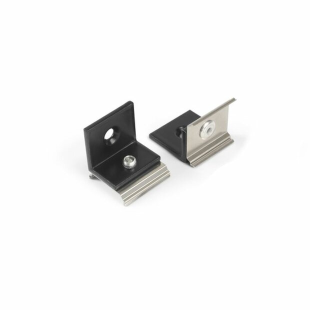 Bevestigingsclip tbv opbouwprofiel rond tot 12mm | Zijmontage | Zwart | 20 stuks