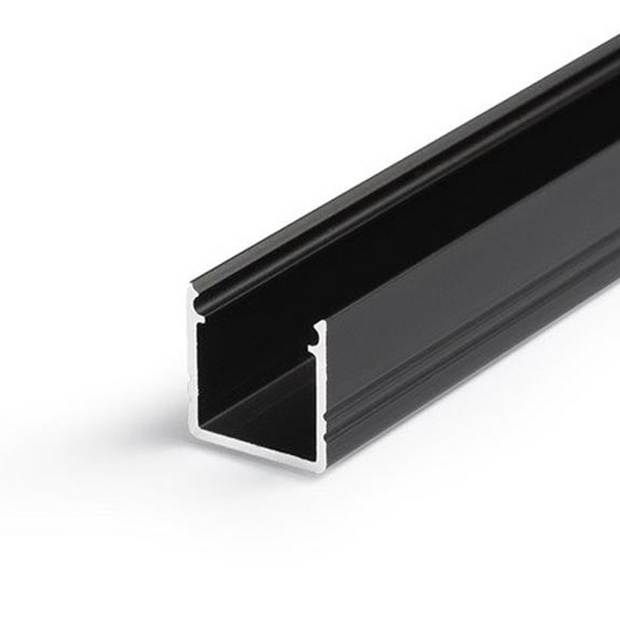 Ledstrip opbouwprofiel vierkant tot 10mm | 2M | Zwart