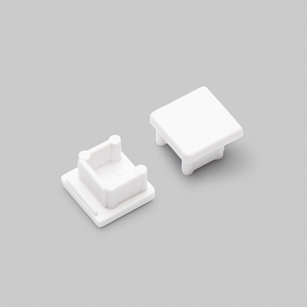 Eindkap tbv opbouwprofiel vierkant tot 10mm | Wit | 20 stuks