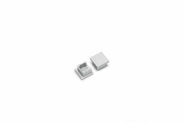 Eindkap tbv opbouwprofiel vierkant tot 10mm | Zilver | 20 stuks