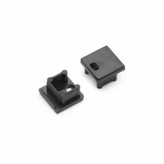 Eindkap met kabelopening tbv opbouwprofiel vierkant tot 10mm | Zwart | 20 stuks