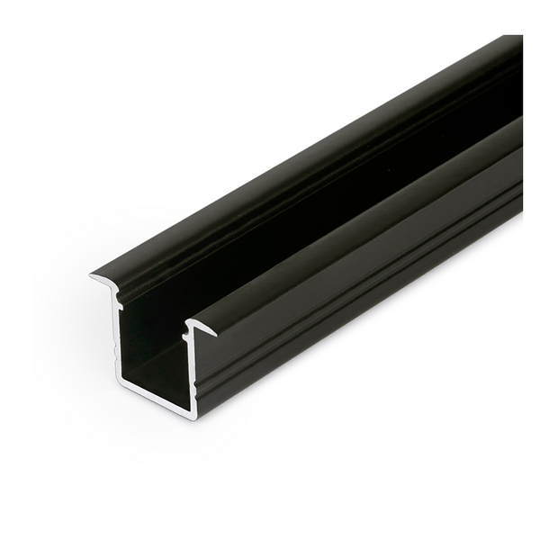 Ledstrip inbouwprofiel tot 10mm | 2M | Zwart